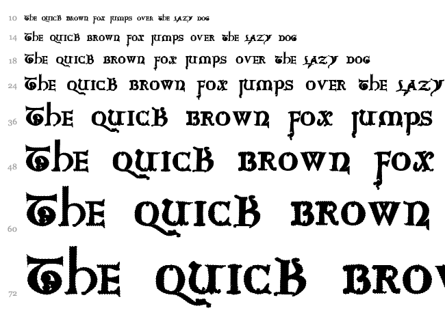 Questra Extra ST font waterfall